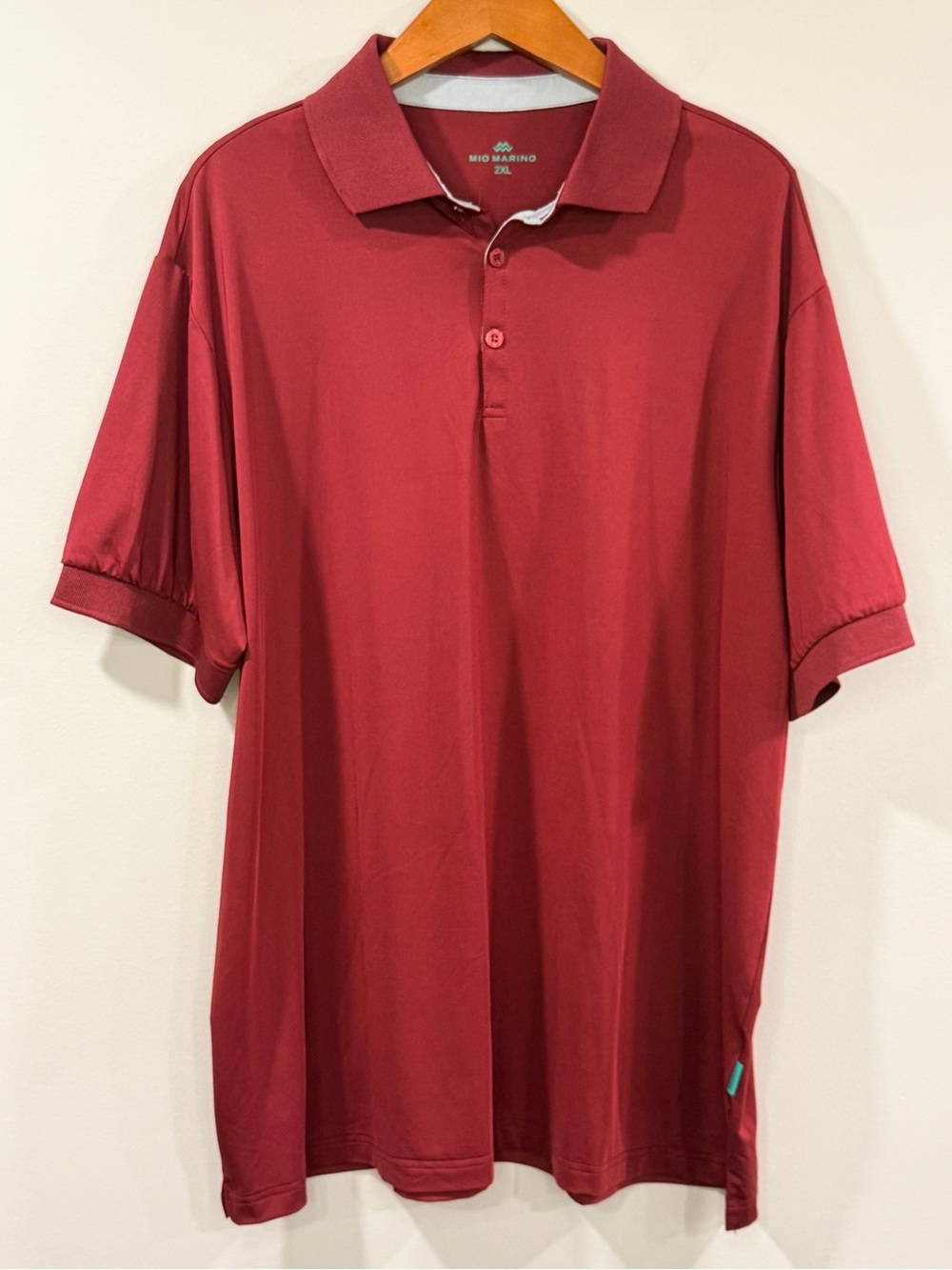 Mio Marino Mens Performance Polo in Burgundy Red Size 2XL